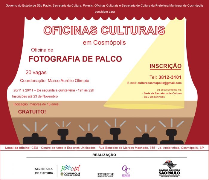 Oficina Gratuita De Fotografia De Palco Tem Inscri Es Abertas