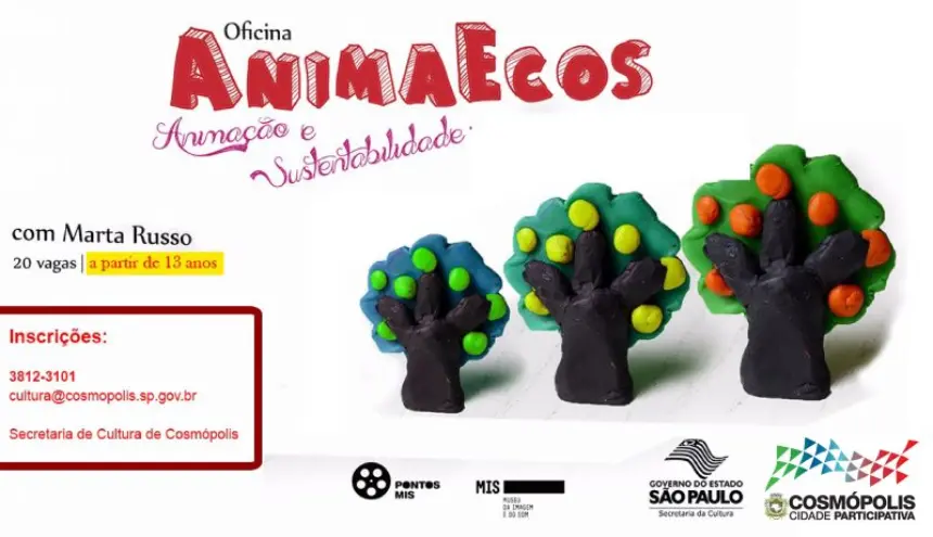 Cosmópolis recebe oficina de Stop Motion neste sábado (27)