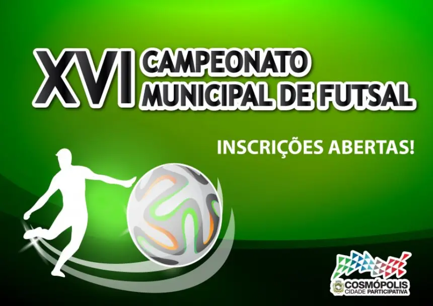 Inscrições para o XVI Campeonato Municipal de Futsal estão abertas