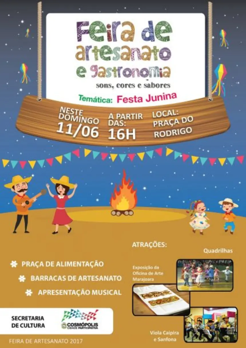 Feirinha de Artesanato deste mês tem o tema festa junina