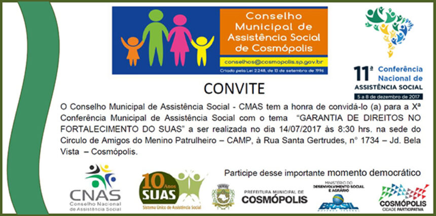 X Conferência Municipal de Assistência Social será realizada nesta sexta-feira