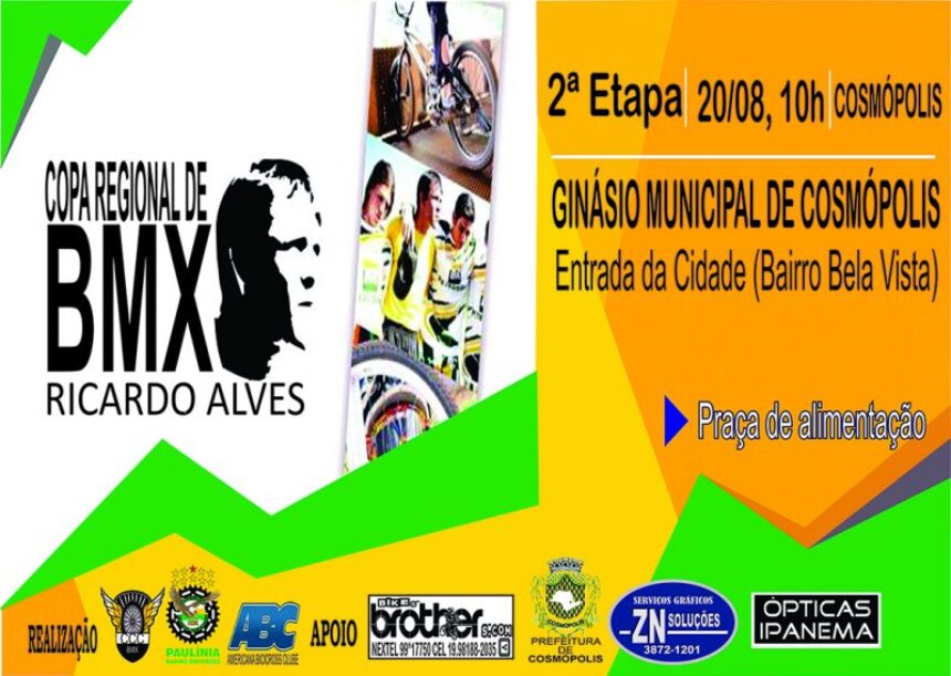Cosmópolis sedia segunda etapa da “I Copa Regional Ricardo Alves de BMX”