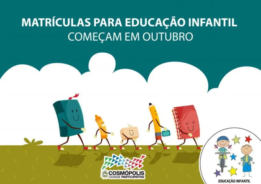 Matrículas para educação infantil começam em outubro