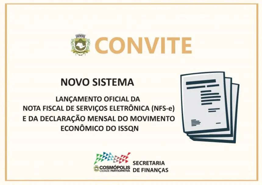 Prefeitura lança nova Nota Fiscal de Serviços Eletrônica (NFS-e) na próxima semana