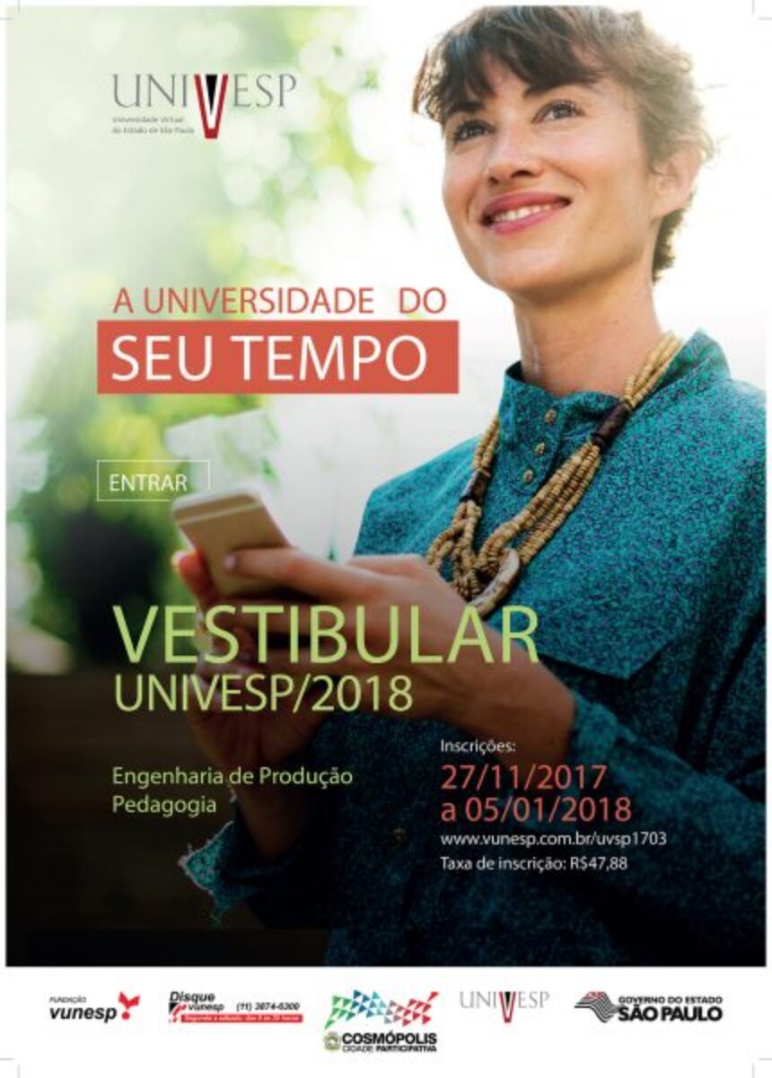 Vestibular da UNIVESP tem inscrições abertas até dia 5 de janeiro