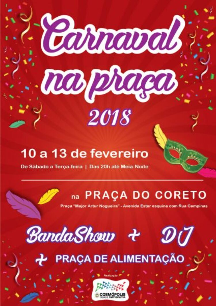 Prefeitura Municipal de Cosmópolis realiza mais uma edição do “Carnaval na Praça”