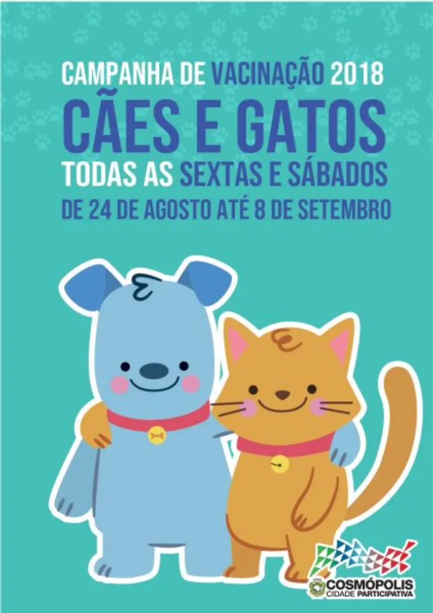 Campanha de Vacinação contra a Raiva animal começa nesta sexta-feira (24)