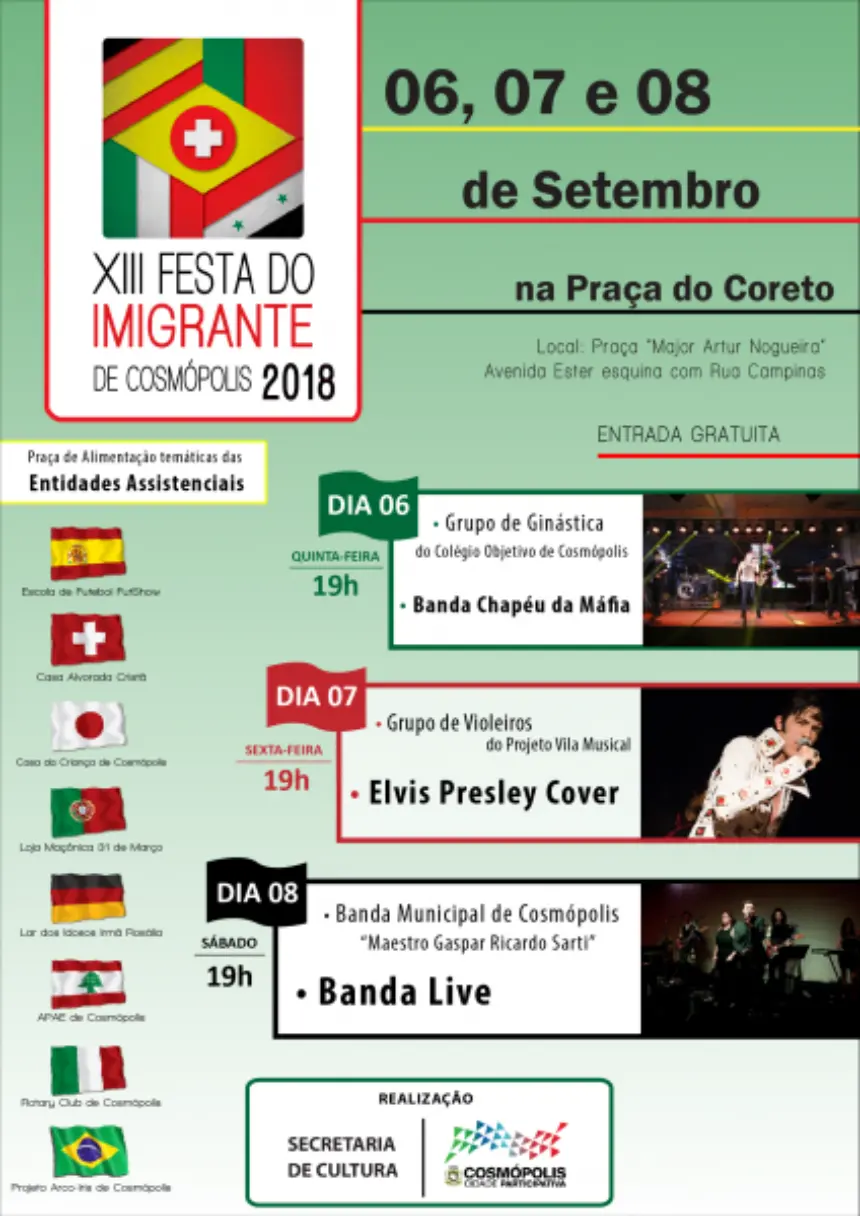 Programação cultural da Festa do Imigrante de 2018 é divulgada