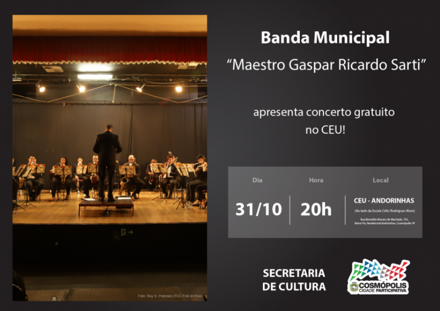 Centro de Artes e Esportes Unificados “Professor Ricardo Alves” recebe concerto gratuito