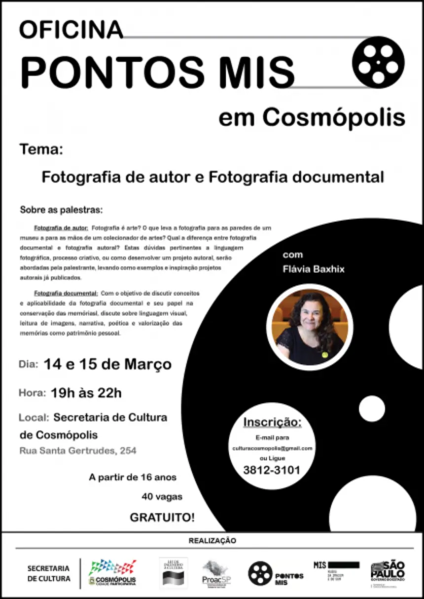 Secretaria de Cultura tem inscrições abertas para palestras sobre fotografia