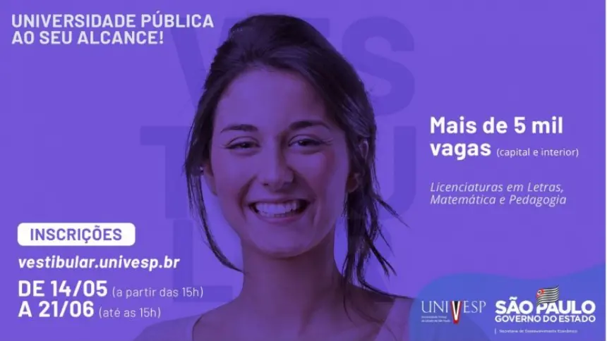 INSCRIÇÕES ABERTAS PARA O VESTIBULAR UNIVESP