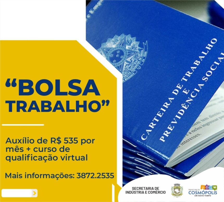 Prefeitura de Cosmópolis adere ao programa ‘bolsa trabalho’