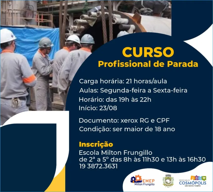 Milton Frungillo abre inscrições para o curso gratuito Profissional de Parada