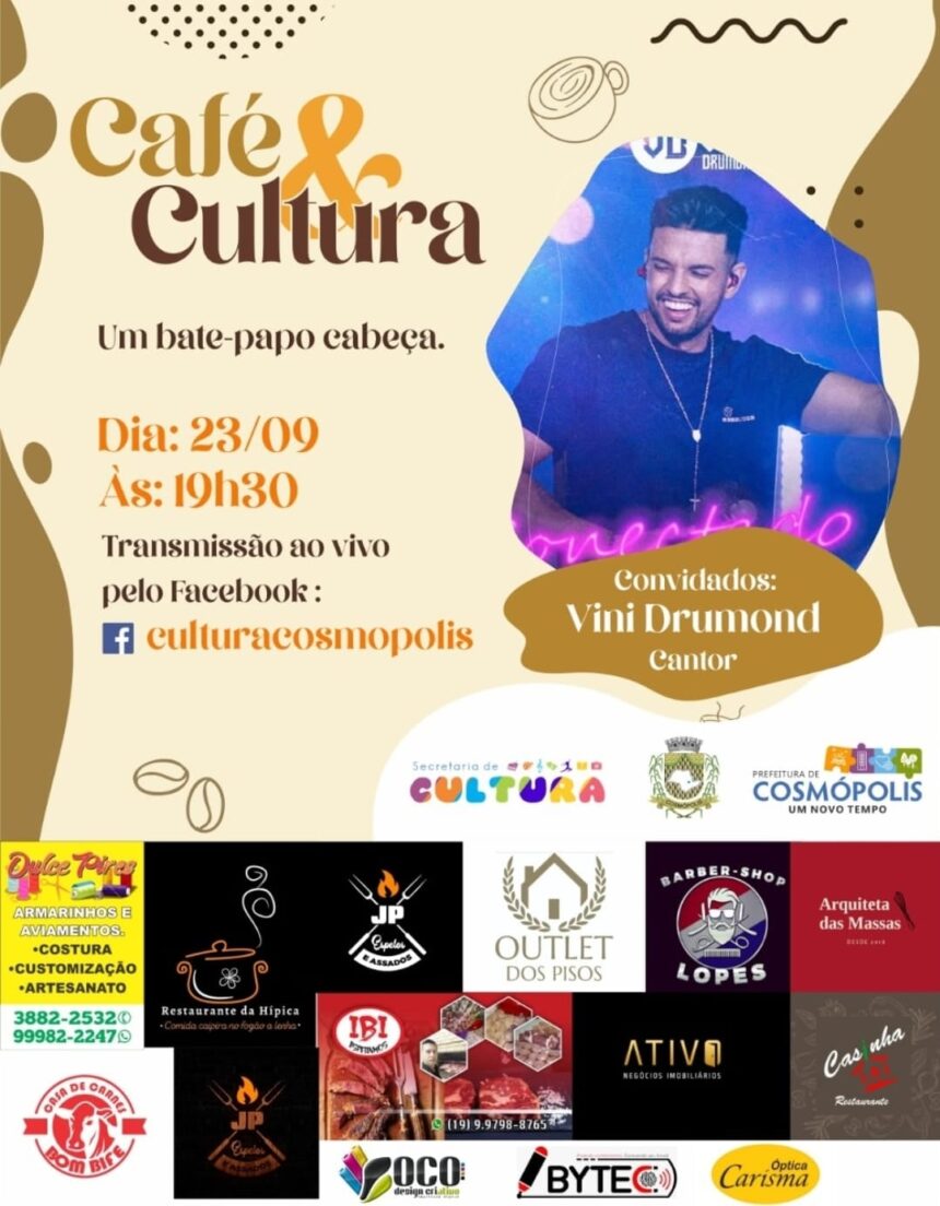 Cultura realiza quarta edição do ‘Café & Cultura’ com Vini Drumond