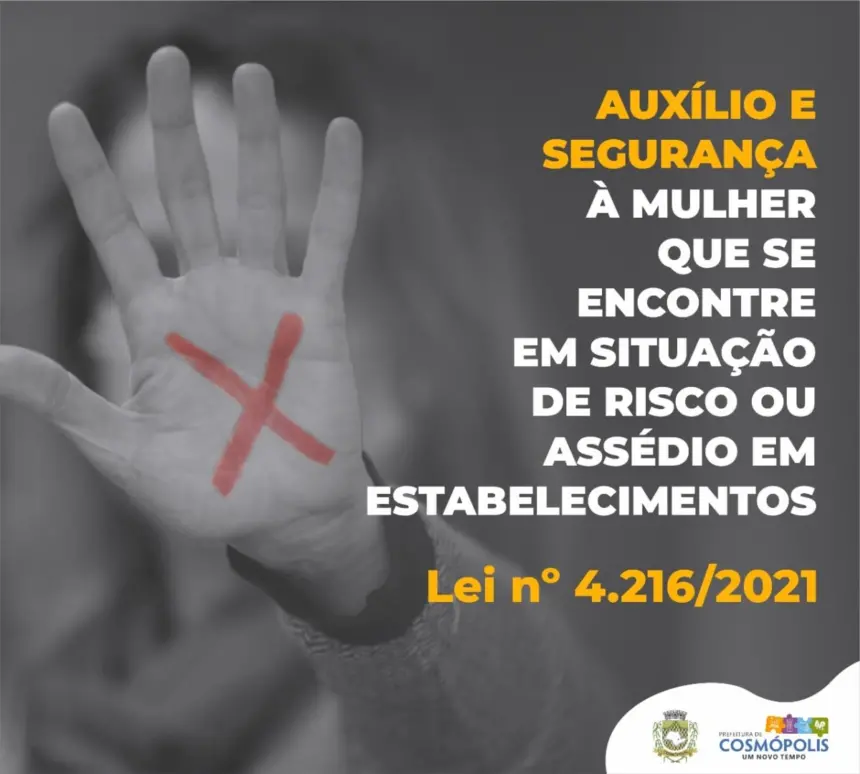 Estabelecimentos em Cosmópolis deverão auxiliar mulheres vítimas de assédio