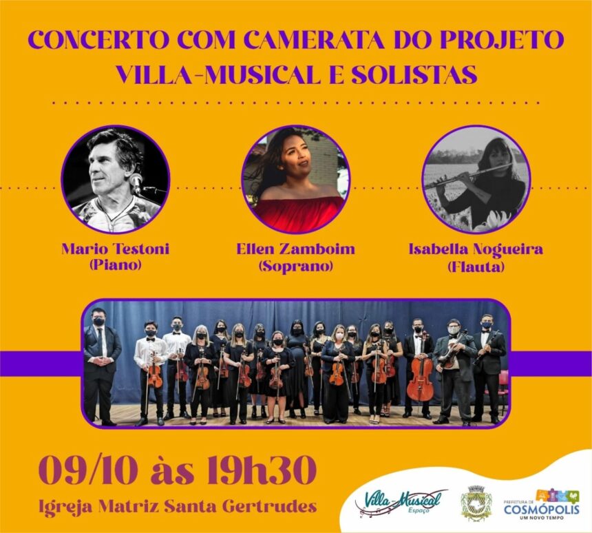 Concerto da Camerata e Solistas acontece neste sábado (09)
