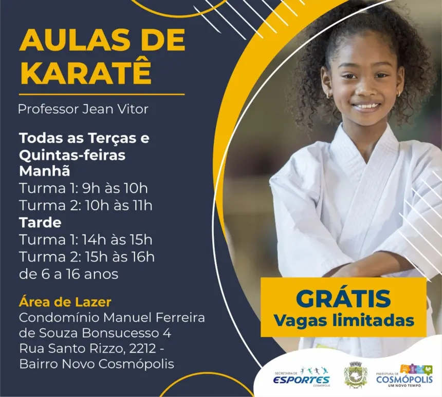 Esportes abre vagas para aulas gratuitas de karatê