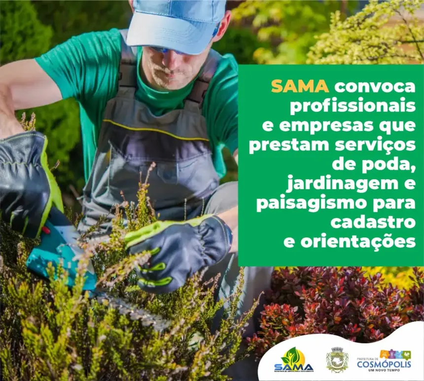 SAMA convoca profissionais e empresas para cadastros