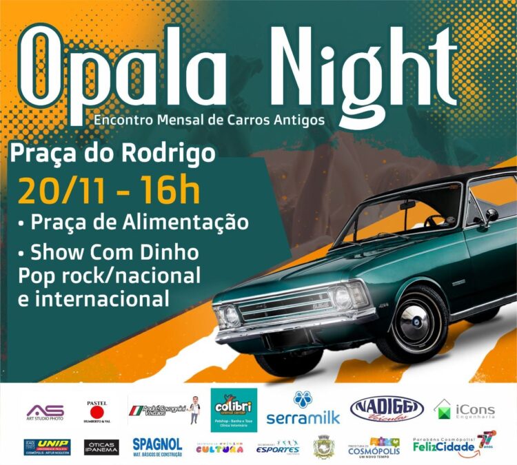 Primeira edição do ‘Opala Night’ acontece neste sábado (20)