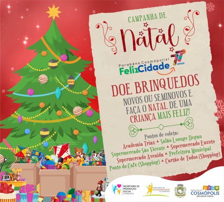 Cosmópolis arrecada brinquedos para a Campanha de Natal – Prefeitura  Municipal de Cosmópolis