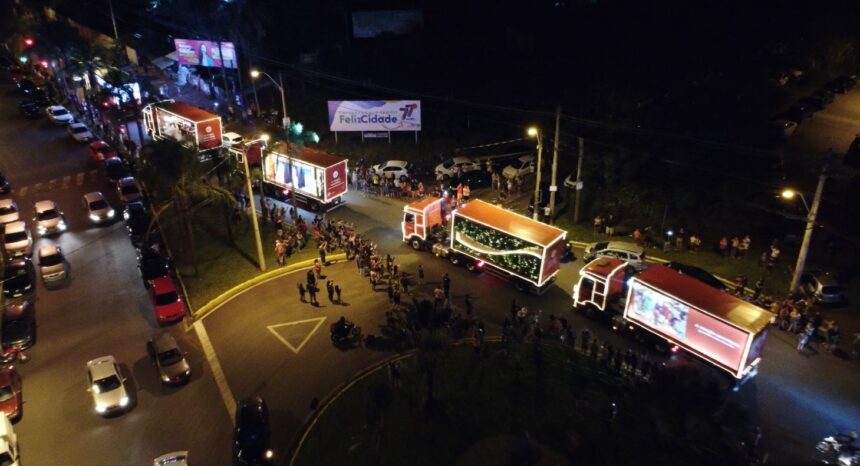 Caravana Iluminada da Coca-Cola emociona Cosmópolis