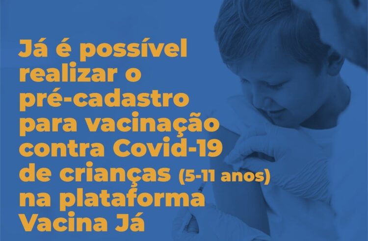 Governo de SP disponibiliza pré-cadastro para vacinação do público infantil