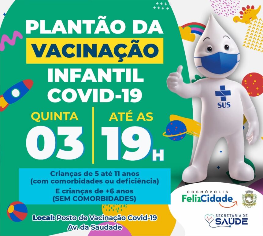 Prefeitura realizará Plantão de Vacinação Infantil