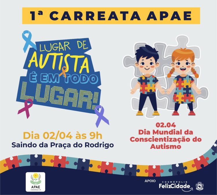 APAE de Cosmópolis realiza a 1ª Carreata em Comemoração ao Dia Mundial da Conscientização do Autismo