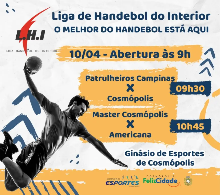 Abertura da Liga de Handebol do Interior acontece neste domingo (10)