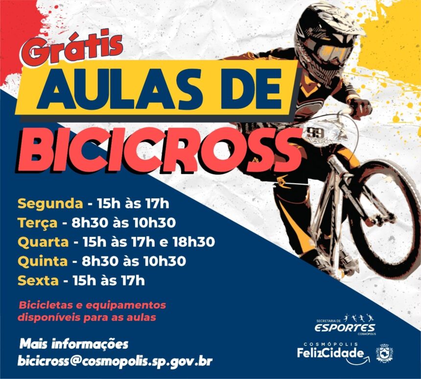 Secretaria Municipal de Esportes oferece aulas gratuitas de bicicross