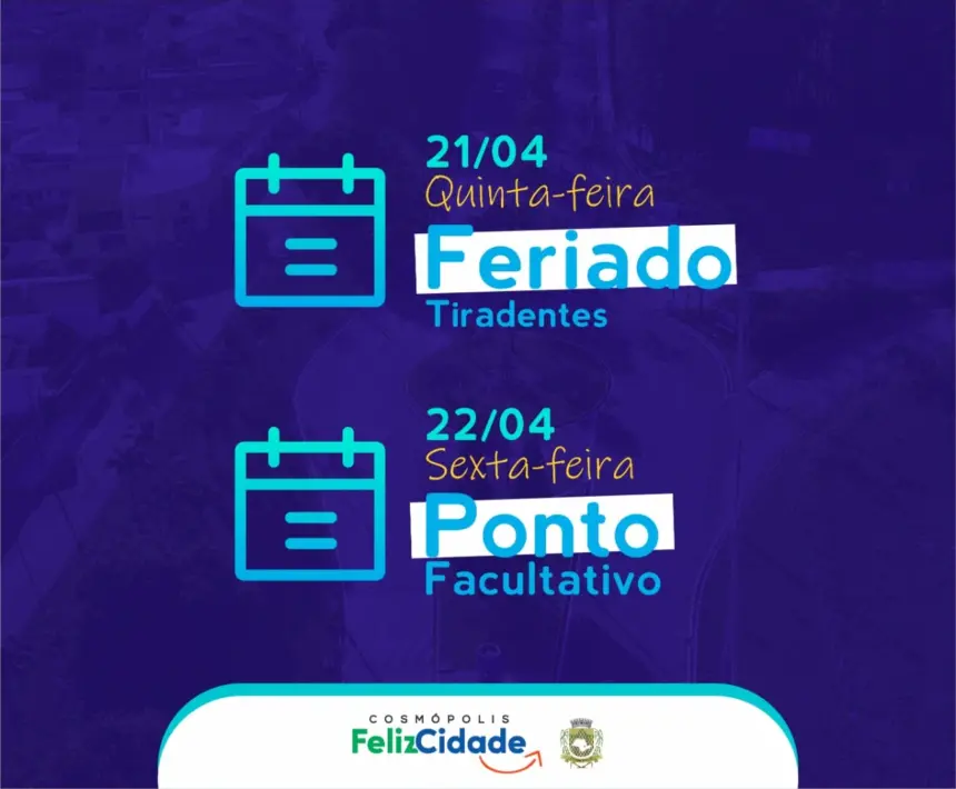 Confira o que abre e o que fecha no Feriado de Tiradentes