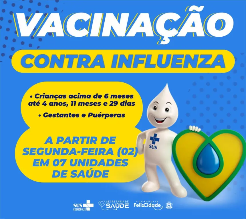 Saúde inicia vacinação contra influenza para novo grupo e faixa etária