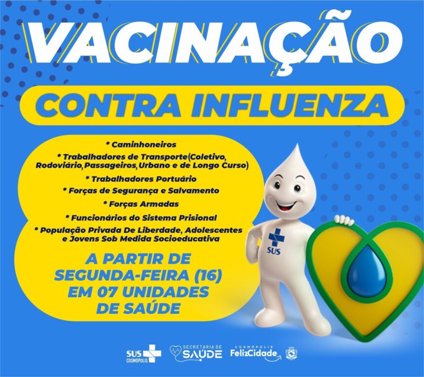 Cosmópolis inicia novo grupo da Campanha de Vacinação contra a Influenza
