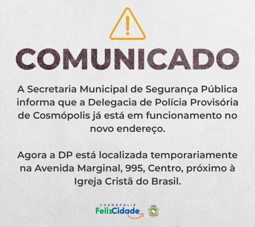 COMUNICADO – Delegacia Provisória