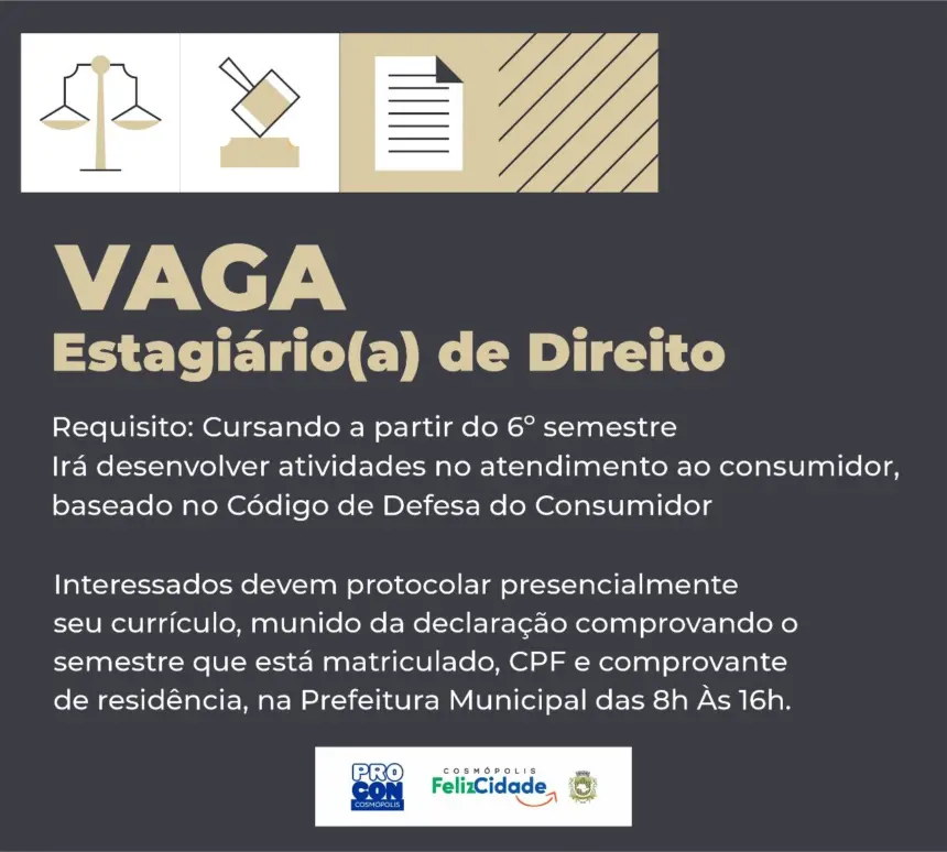 Vaga de estágio