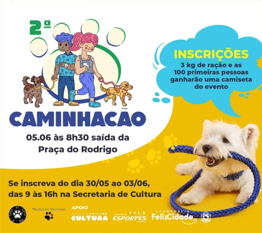 2ª edição da CaminhaCão acontece neste domingo (05)