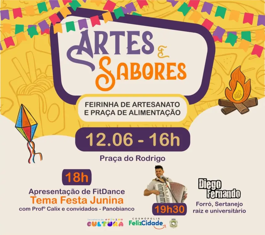 Neste domingo (12) acontece mais uma edição da Feira Artes e Sabores