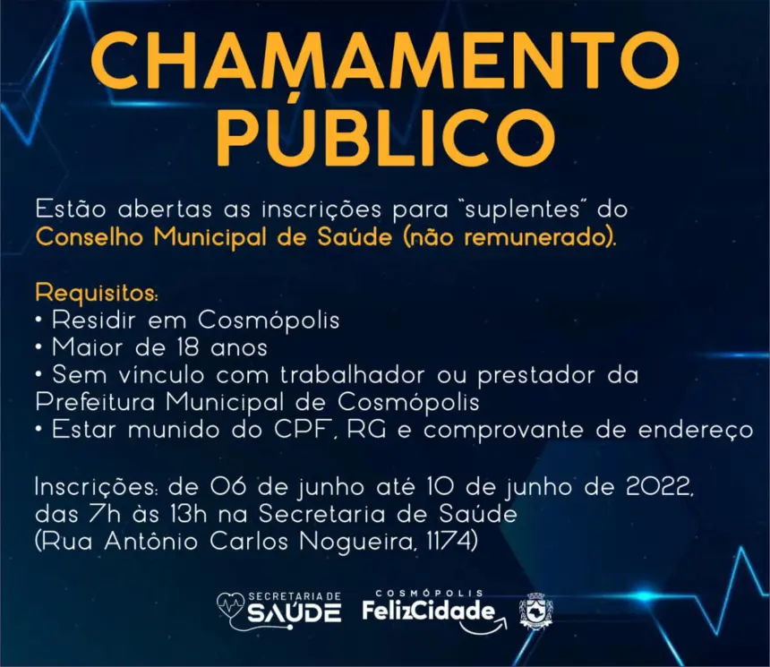 COMUNICADO – Chamamento Público