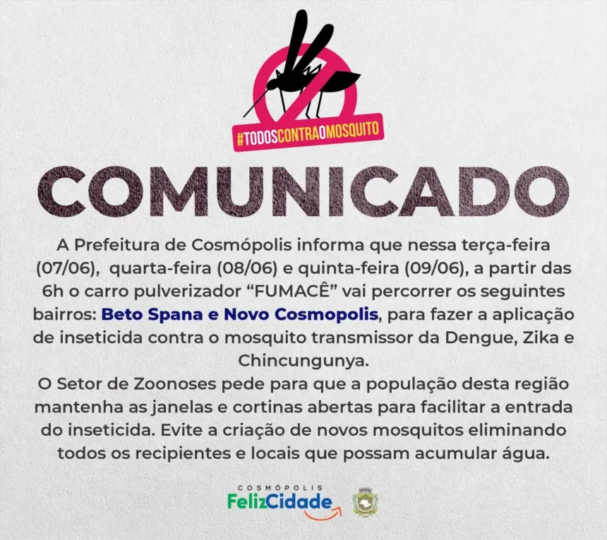 COMUNICADO – Fumacê