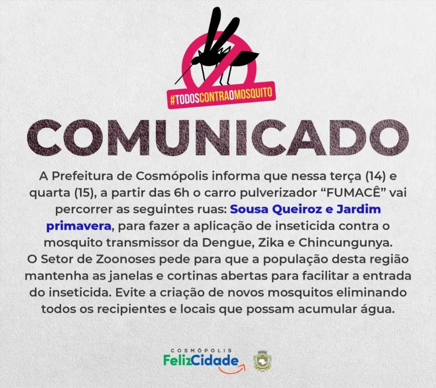 COMUNICADO – Fumacê