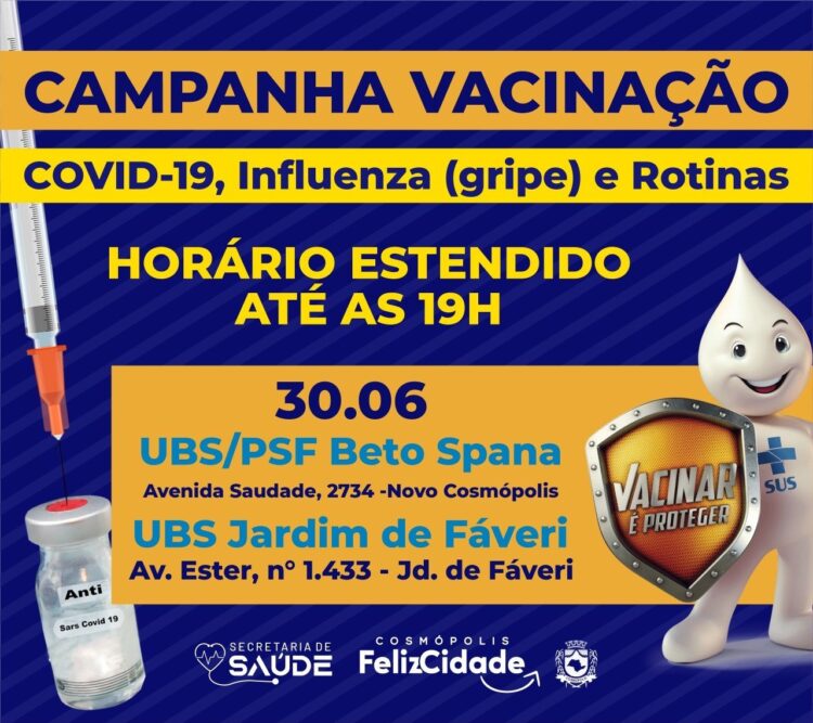 Saúde promove mais uma edição Campanha de Vacinação COVID-19 e Rotinas