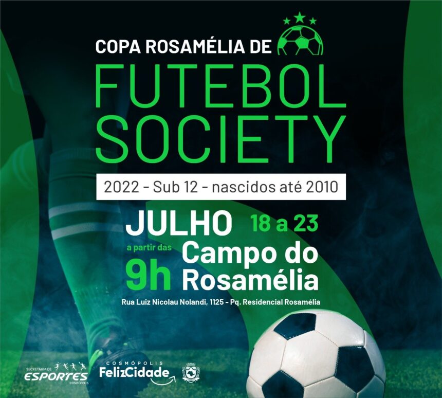 abertas as inscrições para a Copa Rosamélia de Futebol Society 2022