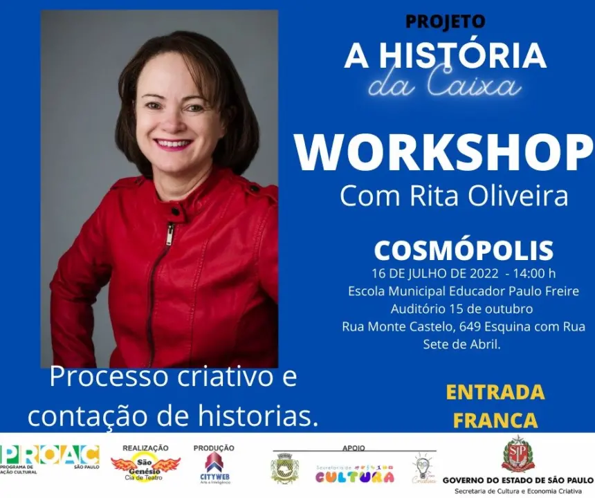 Workshop gratuito ‘A História da Caixa – Contando Histórias’ acontece neste sábado (16)