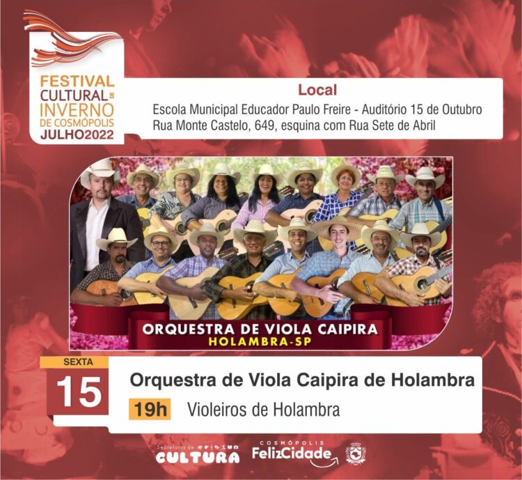 Festival Cultural de Inverno apresenta a Orquestra de Viola Caipira de Holambra