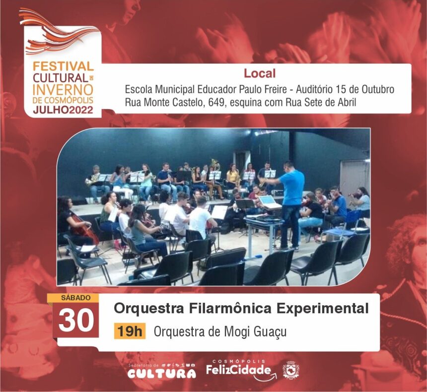 Festival Cultural de Inverno apresenta a Orquestra Filarmônica Experimental