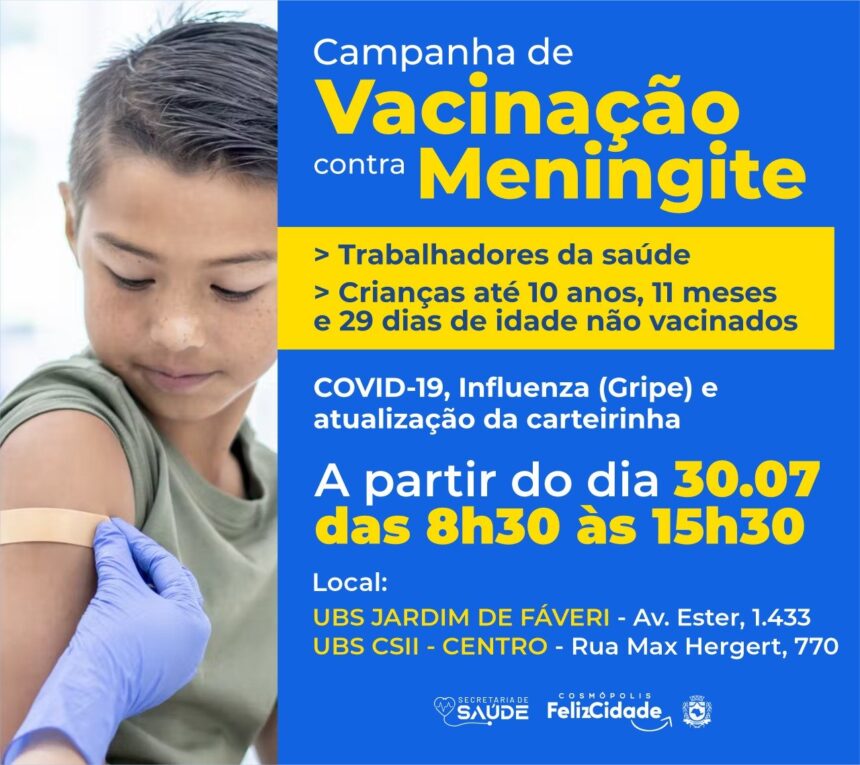 Cosmópolis inicia vacinação contra a Meningite