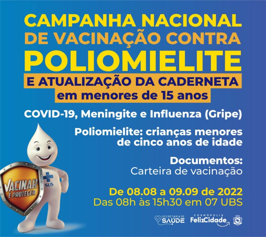 Saúde inicia a Campanha Nacional de Vacinação contra a Poliomielite