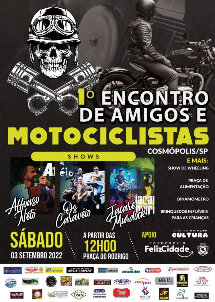 Cosmópolis recebe o 1° Encontro de Amigos e Motociclistas