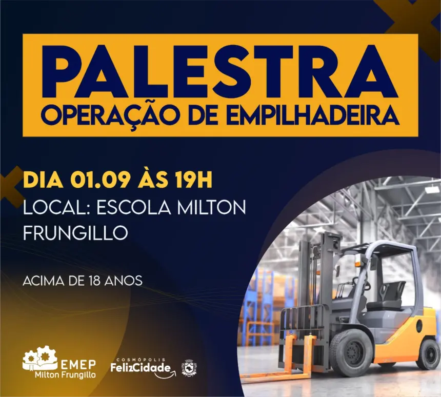 EMEP Milton Frungillo realiza palestra gratuita Operação de Empilhadeira