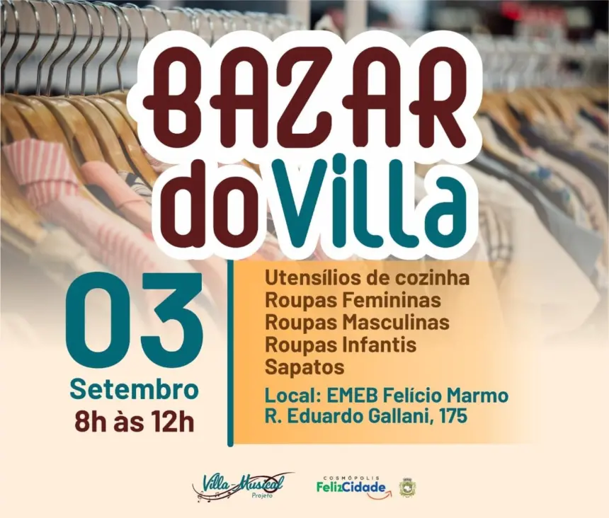 Villa-Musical promove o ‘Bazar do Villa’